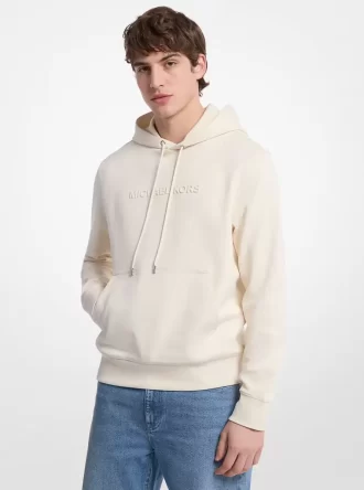 Embossed Logo Cotton Blend Hoodie