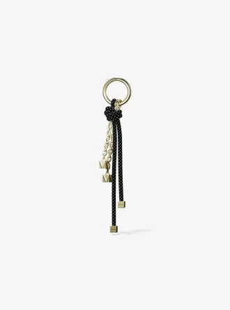 Gold-Tone and Speckled Cord Bag Charm