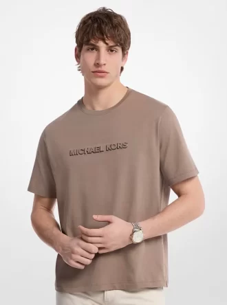Logo Embossed Cotton Jersey T-Shirt