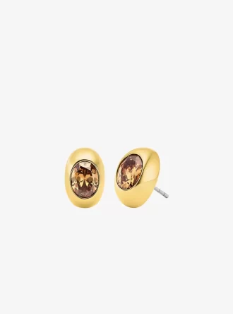 Oval Stone Stud Earrings