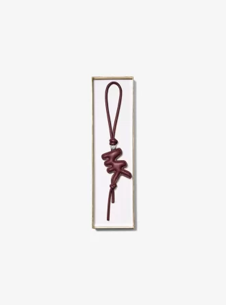 Puffy Logo Leather Bag Charm